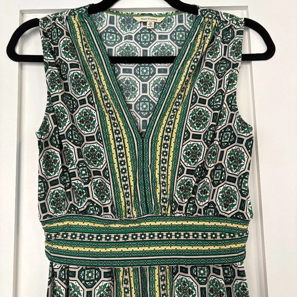 Max Studio green and yellow maxi dress size XS - Picture 1 of 8